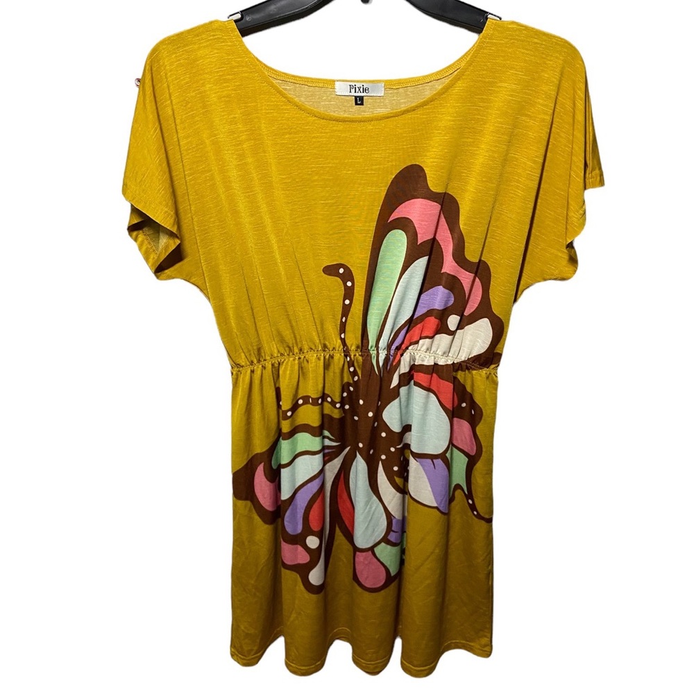 Butterfly Yellow Dress Size Large